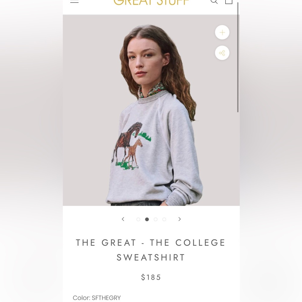 THE GREAT. Gray Sweater with Horse Design - Picture 3 of 6